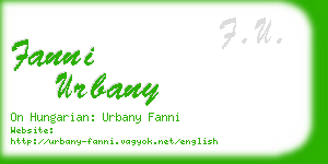 fanni urbany business card